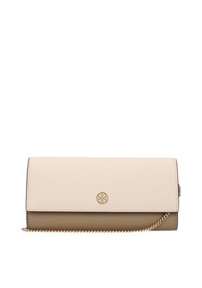Beige Leather Clutch Bag