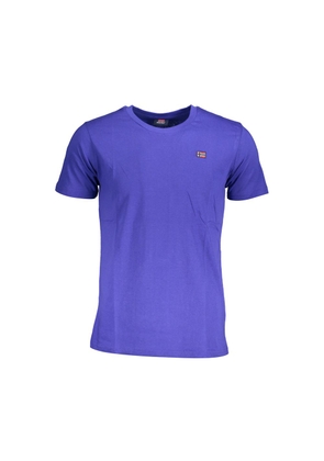 Blue Cotton Men T-Shirt - M