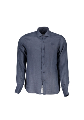 Blue Linen Men Shirt - S