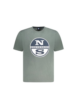 Green Cotton Men T-Shirt - S