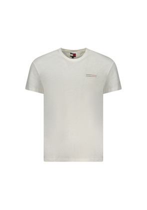 White Cotton Men T-Shirt - S