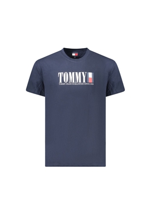 Blue Cotton Men T-Shirt - L