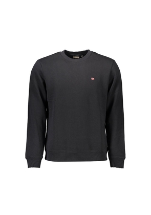 Black Cotton Men Sweater - S