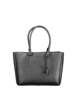Black Polyethylene Women Handbag