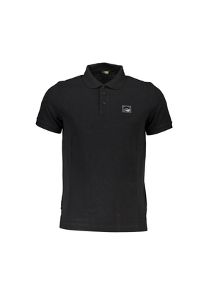 Black Cotton Men Polo Shirt - M