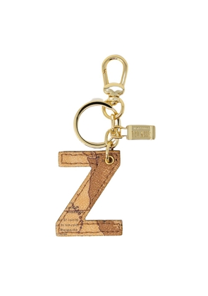 Beige Leather Keychain