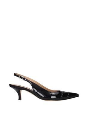 Maison Margiela Black Leather Mid Heel Pumps - EU37/US7