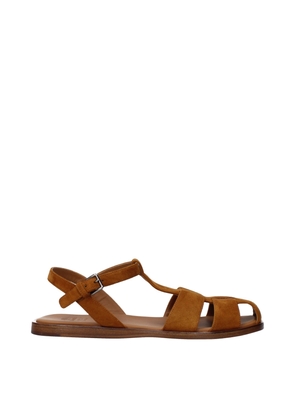 Church's Brown Leather Flat Sandals - EU36/US6