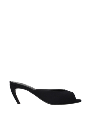 The Attico Black Fabric Flat Sandals - EU36/US6