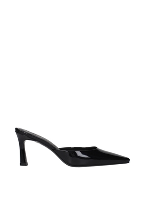 The Attico Black Leather Flat Sandals - EU36/US6