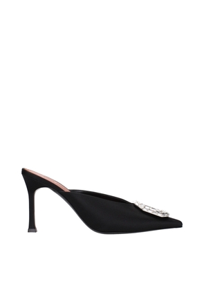 Amina Muaddi Black Satin High Heel Pumps - EU36.5/US6.5