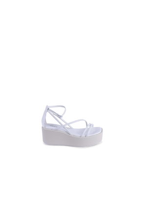 Calvin Klein White Leather Platform Sandals - IT38