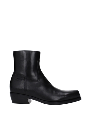 Versace Black Leather Ankle Boots - EU41/US8