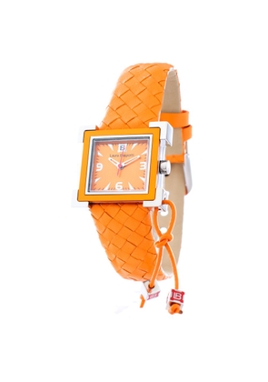 Laura Biagiotti Orange Leather Dress Watch