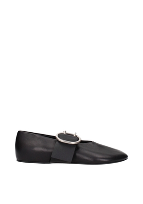 Jil Sander Black Leather Ballet Flats - EU37.5/US7.5