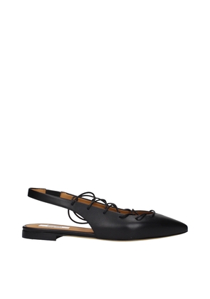 Moschino Black Leather Flats - EU36/US6