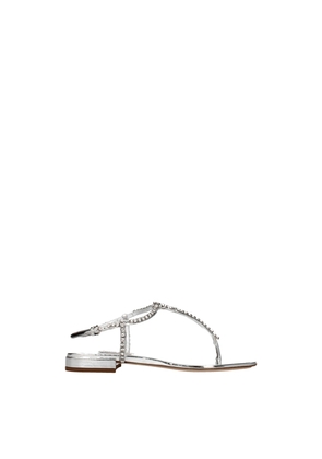 Gray Leather Flip-Flop Sandal - EU36/US6