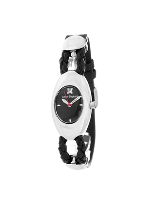 Laura Biagiotti Black Leather Dress Watch