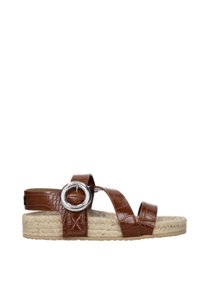 Stella McCartney Brown Leather Flat Sandals - EU36/US6