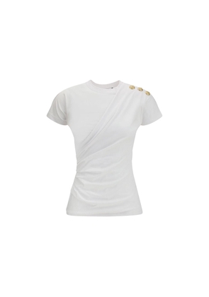 Balmain White Cotton T-Shirt - L