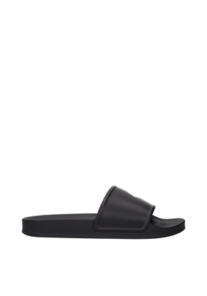 Marcelo Burlon Black Cotton Slippers Sandals - EU45/US12