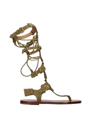 Isabel Marant Gray Leather Flip-Flop Sandals - EU39/US9