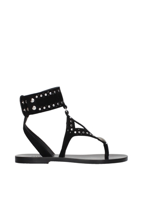 Isabel Marant Black Leather Flip-Flop Sandals - EU36/US6