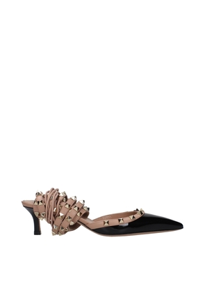 Valentino Garavani Black Leather Strap-On Sandals - EU36/US6