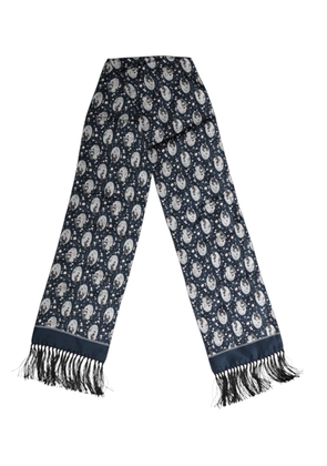 Dolce & Gabbana Navy Blue Silk Neck Wrap Shawl Men Scarf