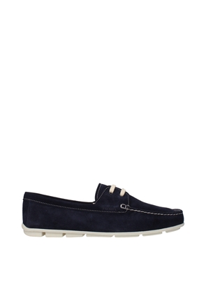 Prada Blue Leather Slip-On Loafers - EU41/US11