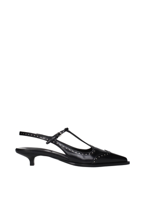 Miu Miu Black Leather Mid Heel Pumps - EU41/US11