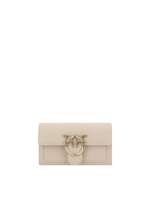 PINKO Beige Calf Leather Bos Taurus Shoulder Bag