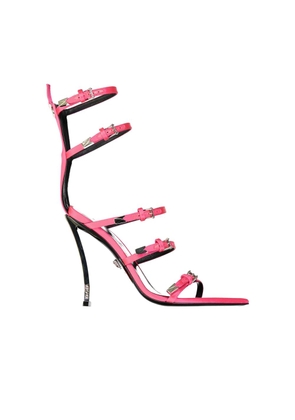 Versace Multicolor Silk Stiletto Heel Sandals - EU35/US5