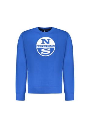 North Sails Blue Cotton Men Sweatshirt - S