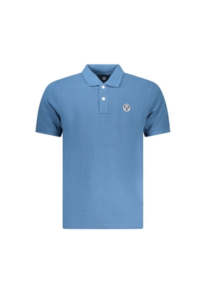 North Sails Blue Cotton Men Polo Shirt - S