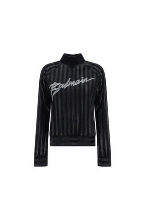 Balmain Black Elastane Sweatshirt - 42