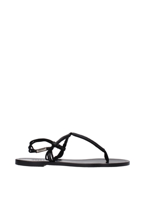 Isabel Marant Black Leather Flip-Flop Sandals - EU36/US6