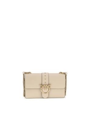 PINKO Beige Calf Leather Bos Taurus Shoulder Bag