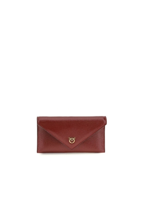 PINKO Bordeaux Calf Leather Bos Taurus Shoulder Bag