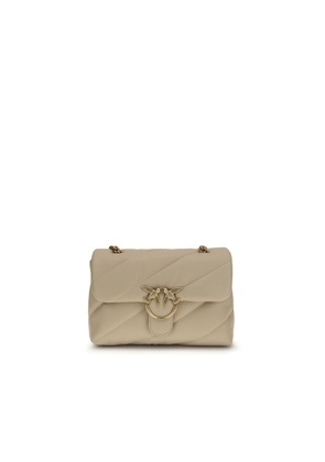PINKO Beige Calf Leather Bos Taurus Shoulder Bag