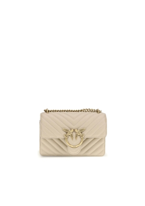 PINKO Beige Calf Leather Bos Taurus Shoulder Bag
