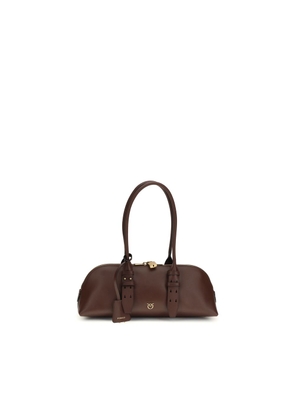 PINKO Brown Calf Leather Bos Taurus Shoulder Bag