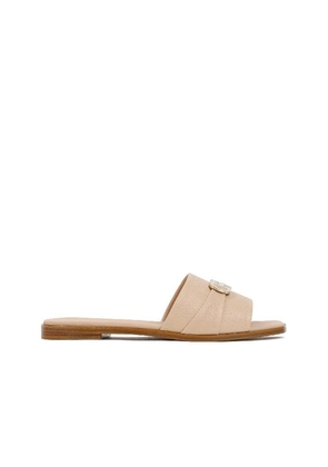 Salvatore Ferragamo Beige Calfskin Flat Sandals - EU35.5/US5.5