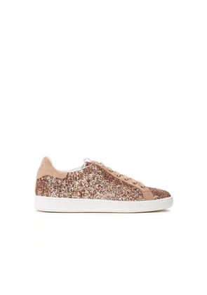 Sergio Rossi Rose Gold Fabric Low Top Sneakers - EU35/US5