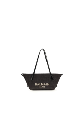 Balmain Black Raffia Shoulder Bag