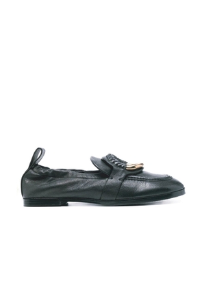 See By Chloé Black Calfskin Slip-On Loafers - EU35/US5