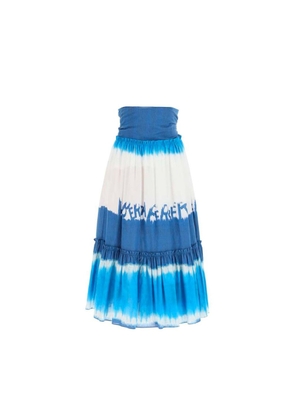 Alberta Ferretti Blue Cotton Midi Skirt - 44