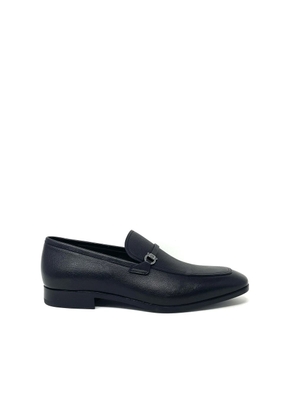 Salvatore Ferragamo Black Calfskin Slip-On Loafers - EU44/US11