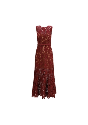 Self-Portrait Bordeaux Polyester Cocktail Dress - 10