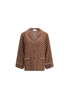 P.A.R.O.S.H. Brown Silk Pattern Shirt - L